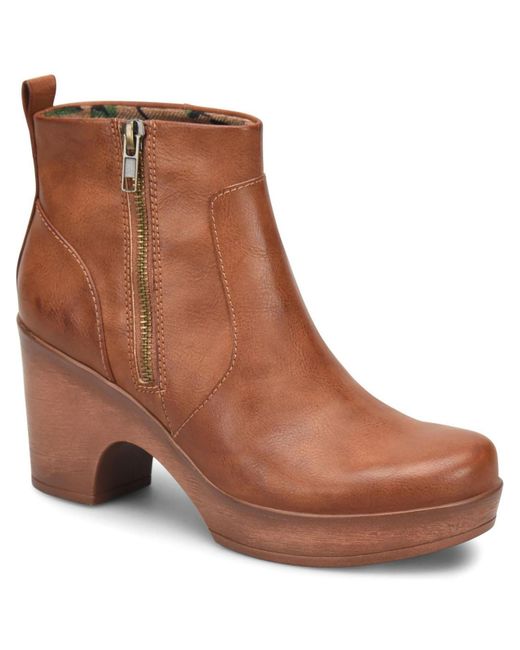 b.ø.c. Brown Blakelynn Faux Leather Round Toe Ankle Boots