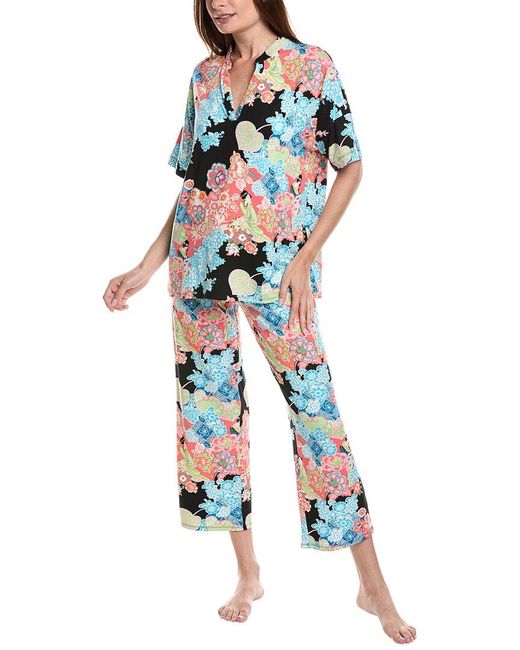 N Natori White 2pc Geisha Garden Pajama Set