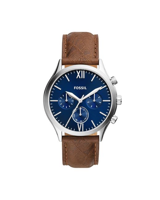 Fossil Leather Fenmore Multifunction, Stainless Steel Watch in Brown ...