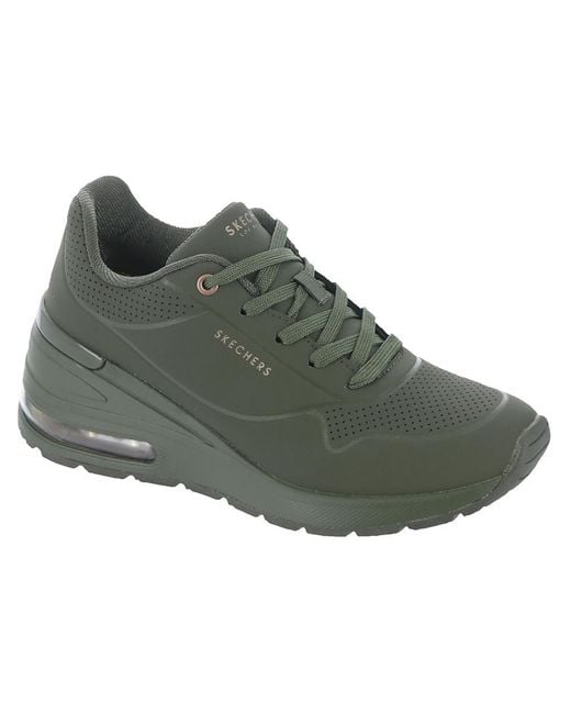 Skechers Green Elevated Air Platforms Lifestyle Casual And Fashion Sneakers