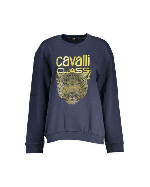 Roberto Cavalli Blue Polyester Sweatshirt