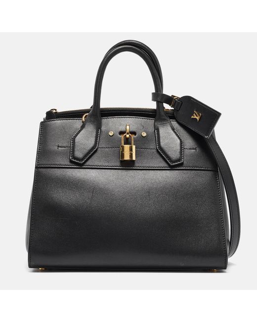 Louis Vuitton Black Leather City Steamer Pm Bag