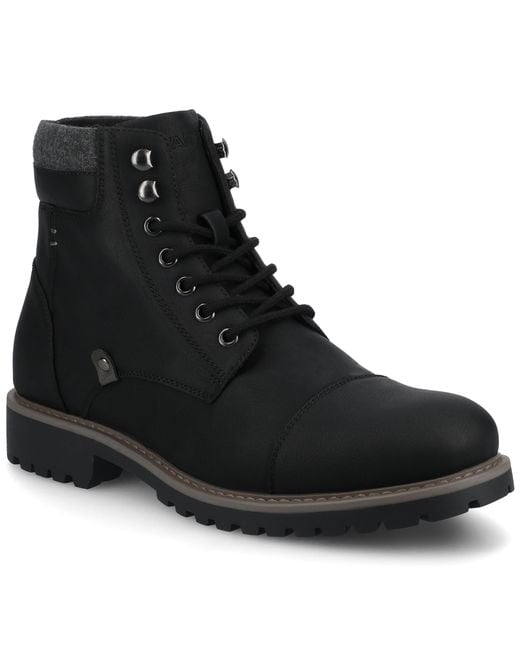 Vance Co. Black Vance Yukkon Medium And Wide Width Cap Toe Boot for men