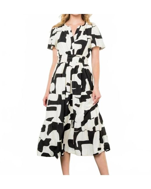 Thml White Short Sleeve Tiered Maxi Dress