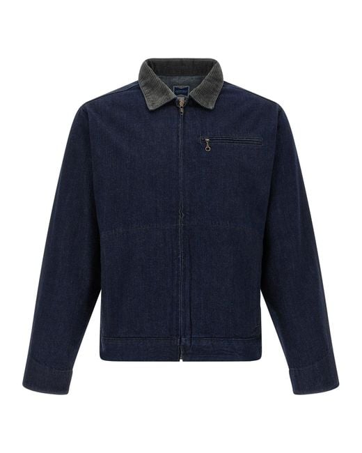 Gramicci Blue Cotton Jacket for men