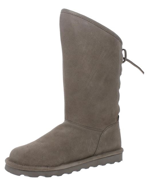 BEARPAW Gray Phylly Suede Cold Weather Winter Boots