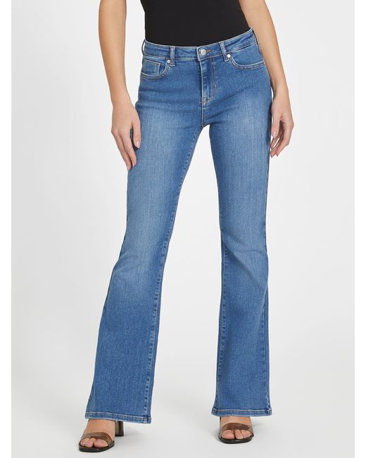Guess Factory Eco Sharona Mid-rise Flare Jeans in Blue | Lyst