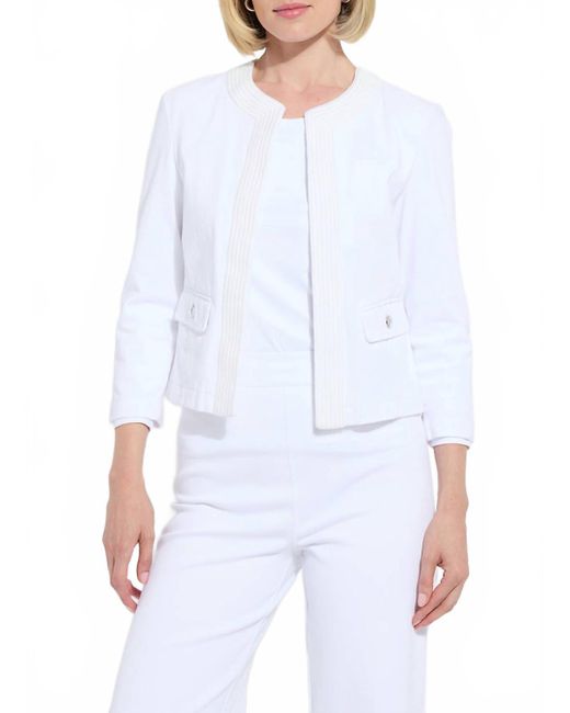 Lyssé White Arbor Embroidered Denim Jacket