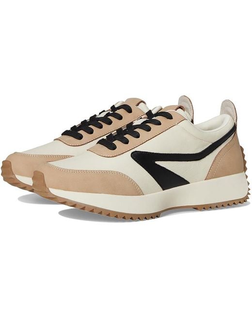 Dolce Vita Natural Bynx Mixed Media Lace-Up Casual And Fashion Sneakers