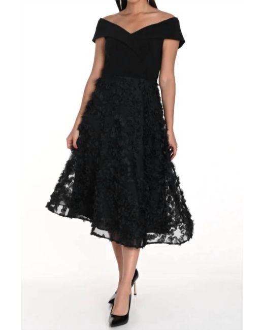 FRANK LYMAN Black Off The Shoulder Swing Dress