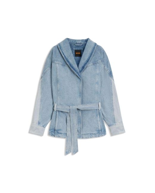 Boss Blue Peplum-Hem Jacket