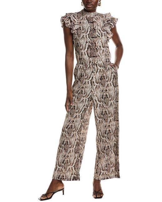 1.STATE Brown Mock Neck Jumpsuit