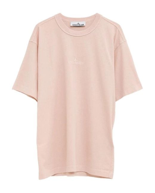 Stone Island Men's Pink Light Crew-Neck T-Shirt