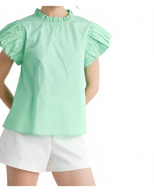 Jodifil Green Getting Closer Ruffled Top