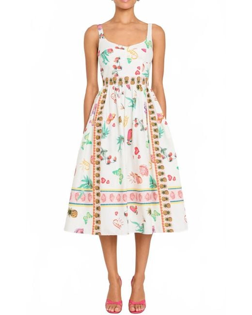 Amanda Uprichard White Santorini Midi Dress