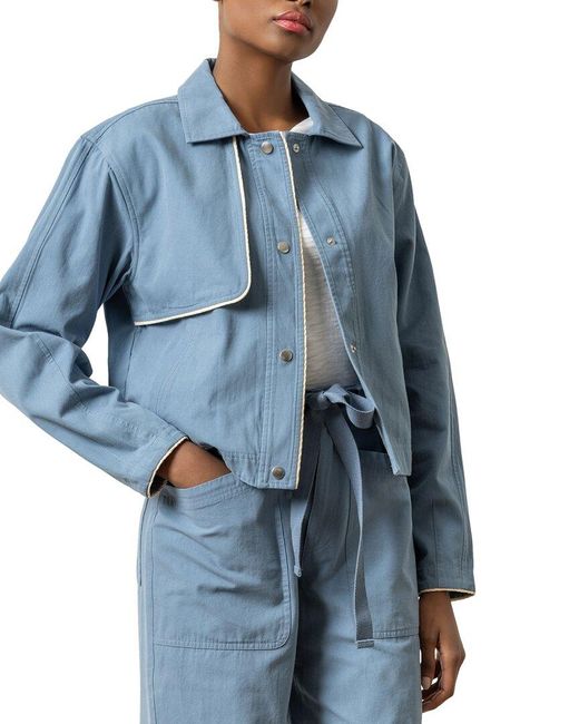 Lilla P Blue Contrast Trim Jacket