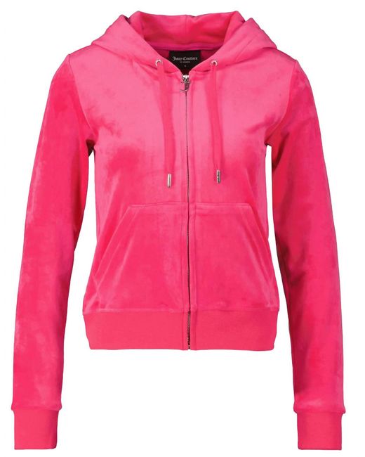 Juicy Couture Pink 's Tourist Digital Juicy Velour Robertson Jacket Hoodie
