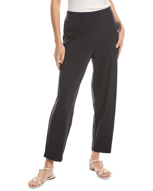 Eileen Fisher Black High Waisted Tap Ankle Pant