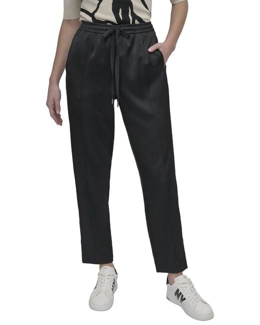 DKNY Black Pull On Side Stitch Pant