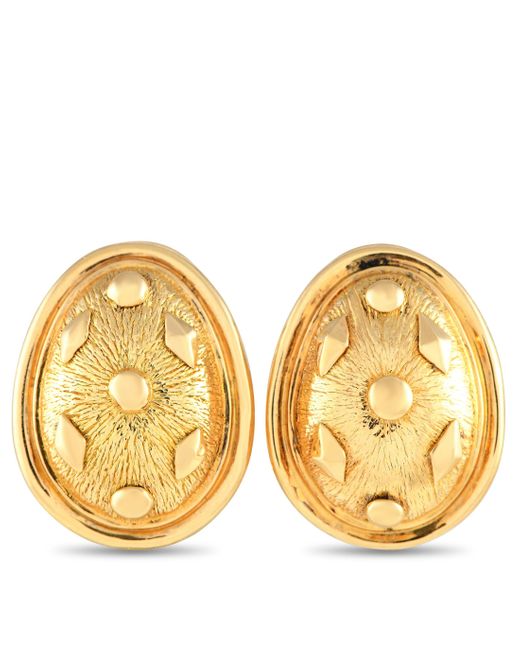 Tiffany & Co Metallic Schlumberger 18k Yellow Lozenge Earrings Ti15-041624