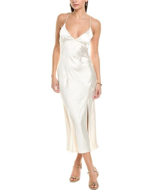 Line & Dot White Maxi Slip Dress