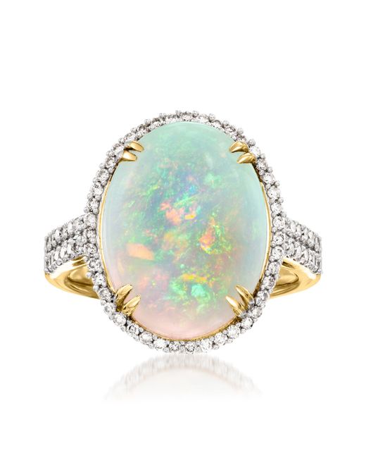 Ross-Simons Blue Ethiopian Opal And Diamond Ring