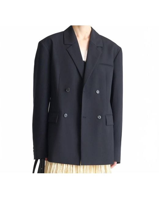 Nanushka Blue Diante Boxy Blazer