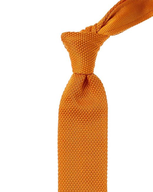 Paisley & Gray Orange Stanley Mandarin Knit Tie for men