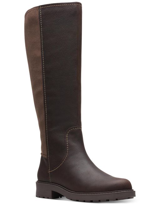 Clarks Brown Opal Glow Faux Leather Tall Knee-high Boots
