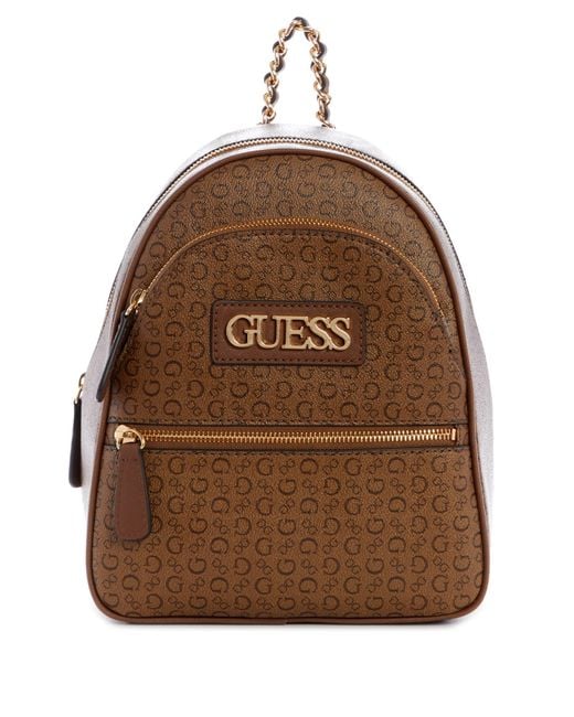 Guess Factory Brooker Logo Backpack in Brown | Lyst