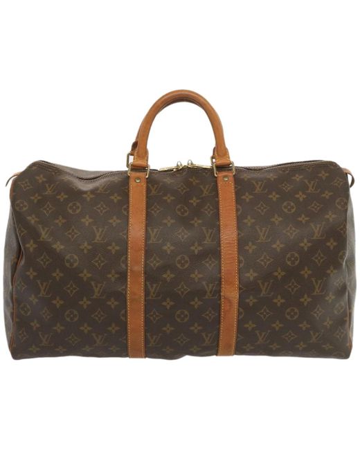 Louis Vuitton Brown Keepall 55 Canvas Travel Bag (pre-owned)