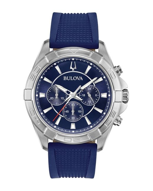 Bulova 43mm Blue Quartz Watch 96k103 for men