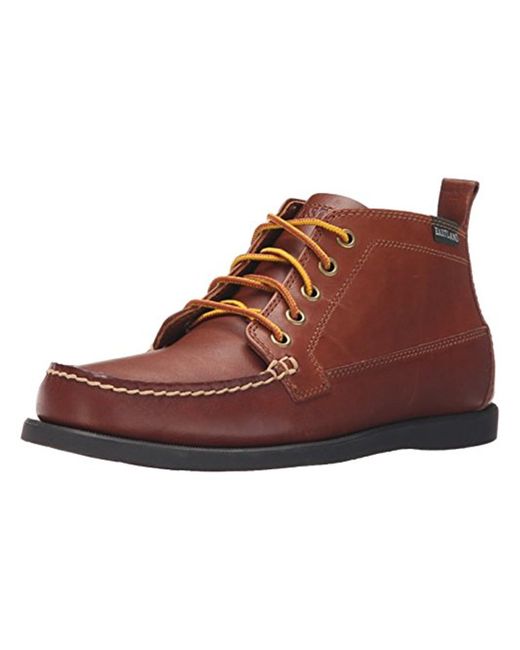 Eastland Seneca Leather Contrast Stitching Chukka Boots in Brown for ...