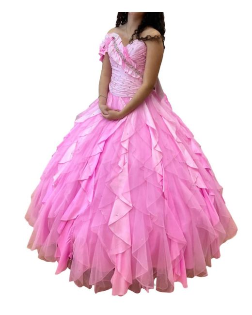 Mary's Bridal Pink Off Shoulrder Quinceañera Dress