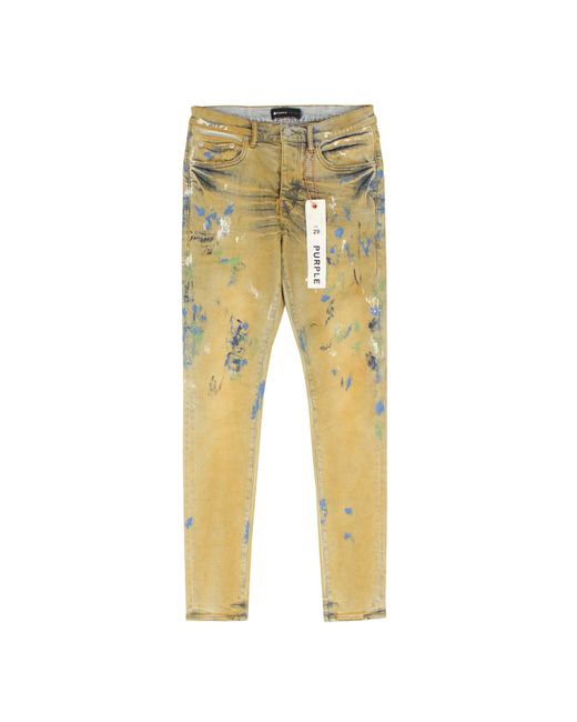 Purple Brand Yellow Light Indigo Cathey Spice Painted Jeans for men