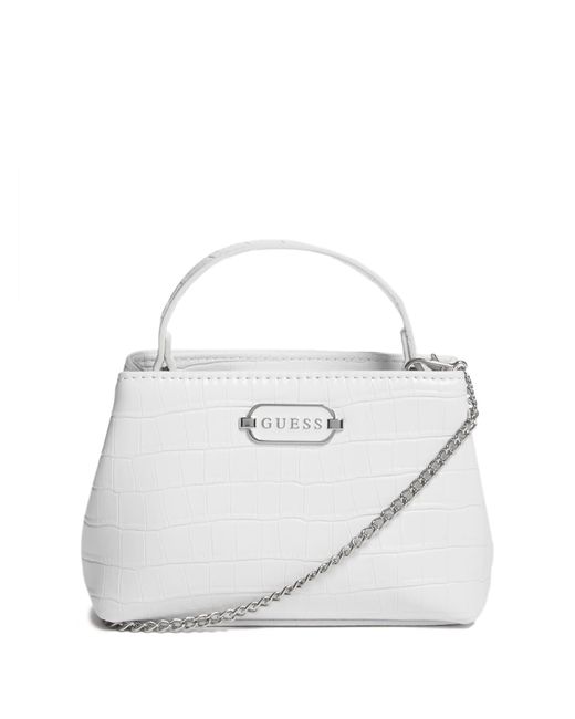 Guess Factory Zoe Micro Satchel in White | Lyst