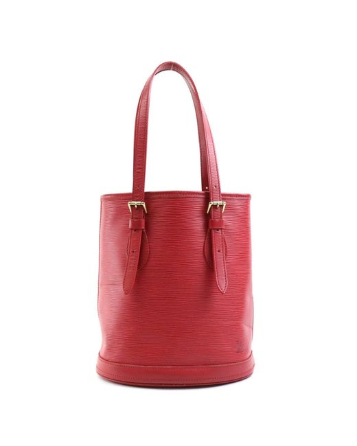 Louis Vuitton Red Bucket Leather Shoulder Bag (pre-owned)
