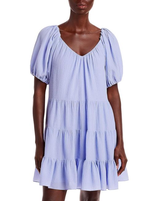 Rebecca Taylor Blue Sundress Tiered Mini Dress