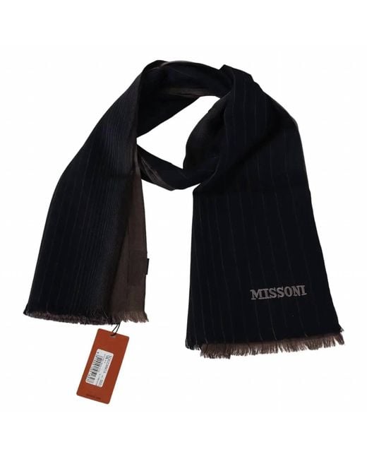 Missoni Black Wool Neck Wrap Scarf