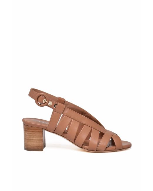 Lella Baldi Brown Leather Sandal