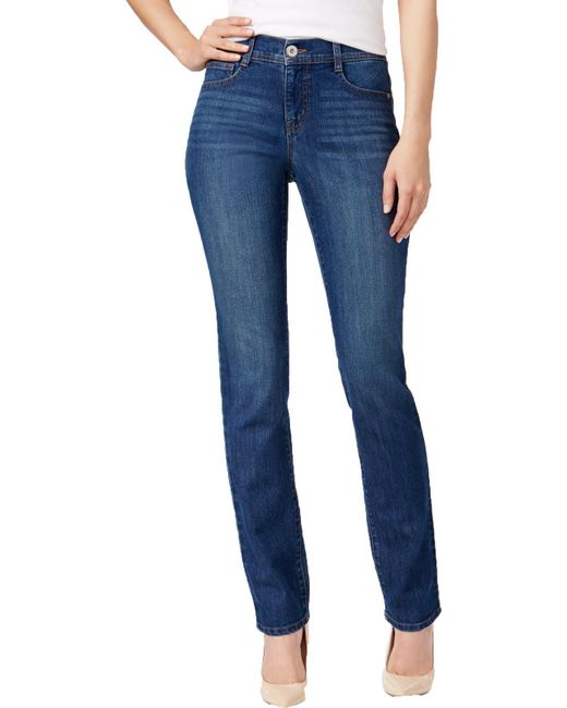 Style & Co. Blue Petites Short Length Mid Rise Slim Jeans