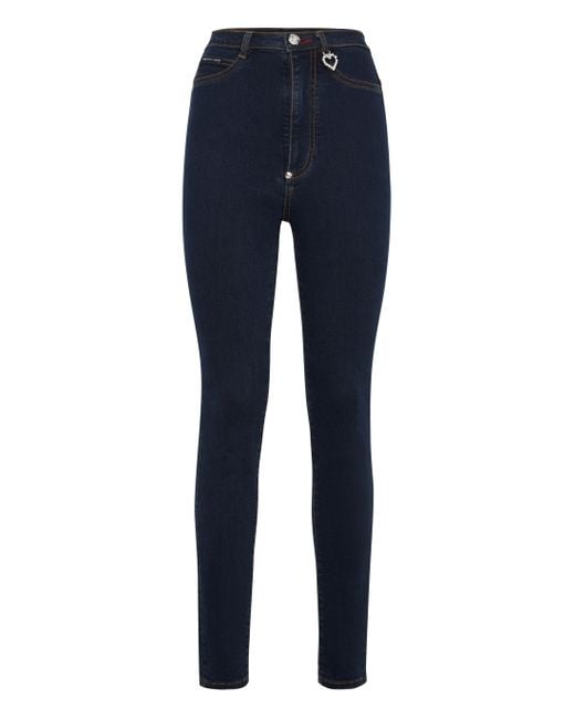 Philipp Plein Blue Super High Waist Jegging Tm