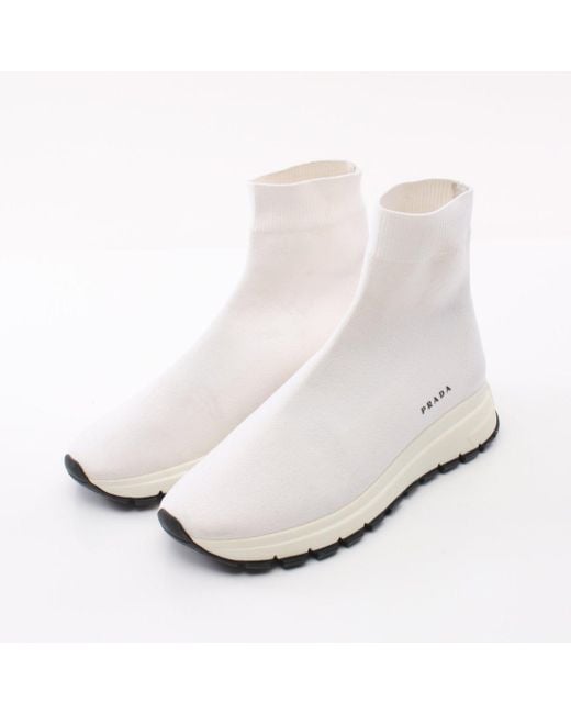 Prada White Socks Sneakers High Cut Sneakers Fabric