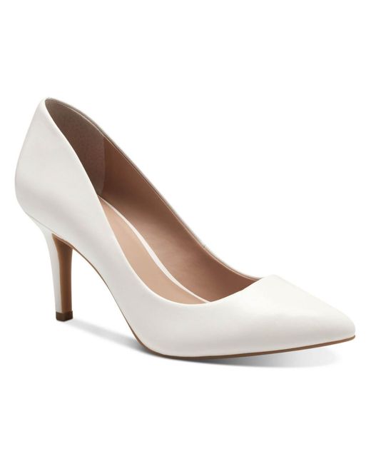 INC White Suede Pointed Toe Pumps