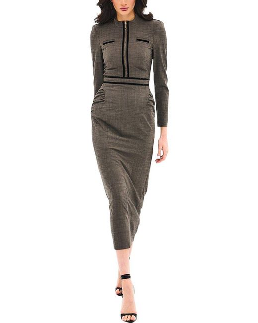 BGL Gray Wool-blend Midi Dress