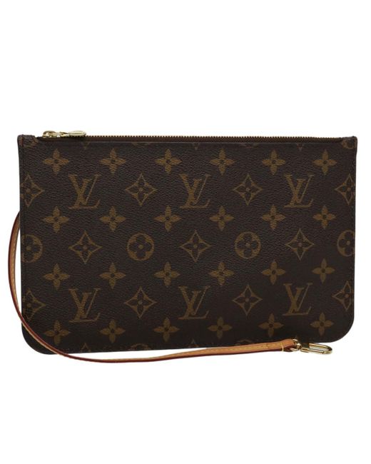 Louis Vuitton Black Neverfull Canvas Clutch Bag (pre-owned)