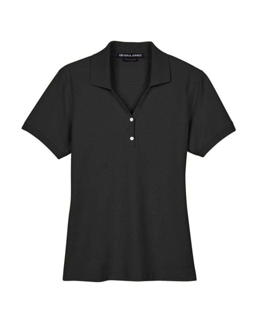 Devon & Jones Black Pima Piqu Polo