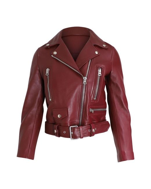 Acne Red Biker Jacket