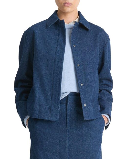 Vince Blue Polished Twill Jacket