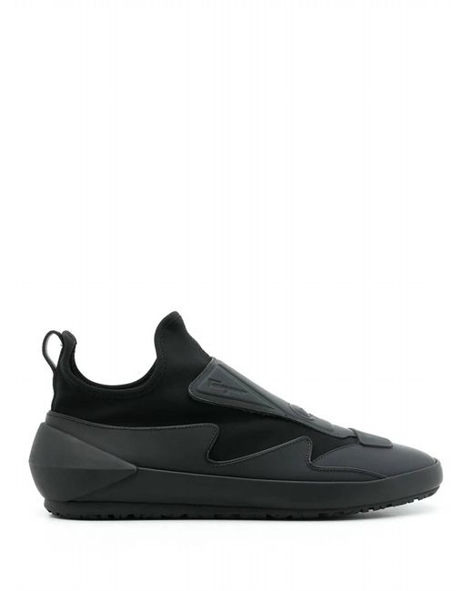 Ferragamo Black Panelled Slip-On Sneakers